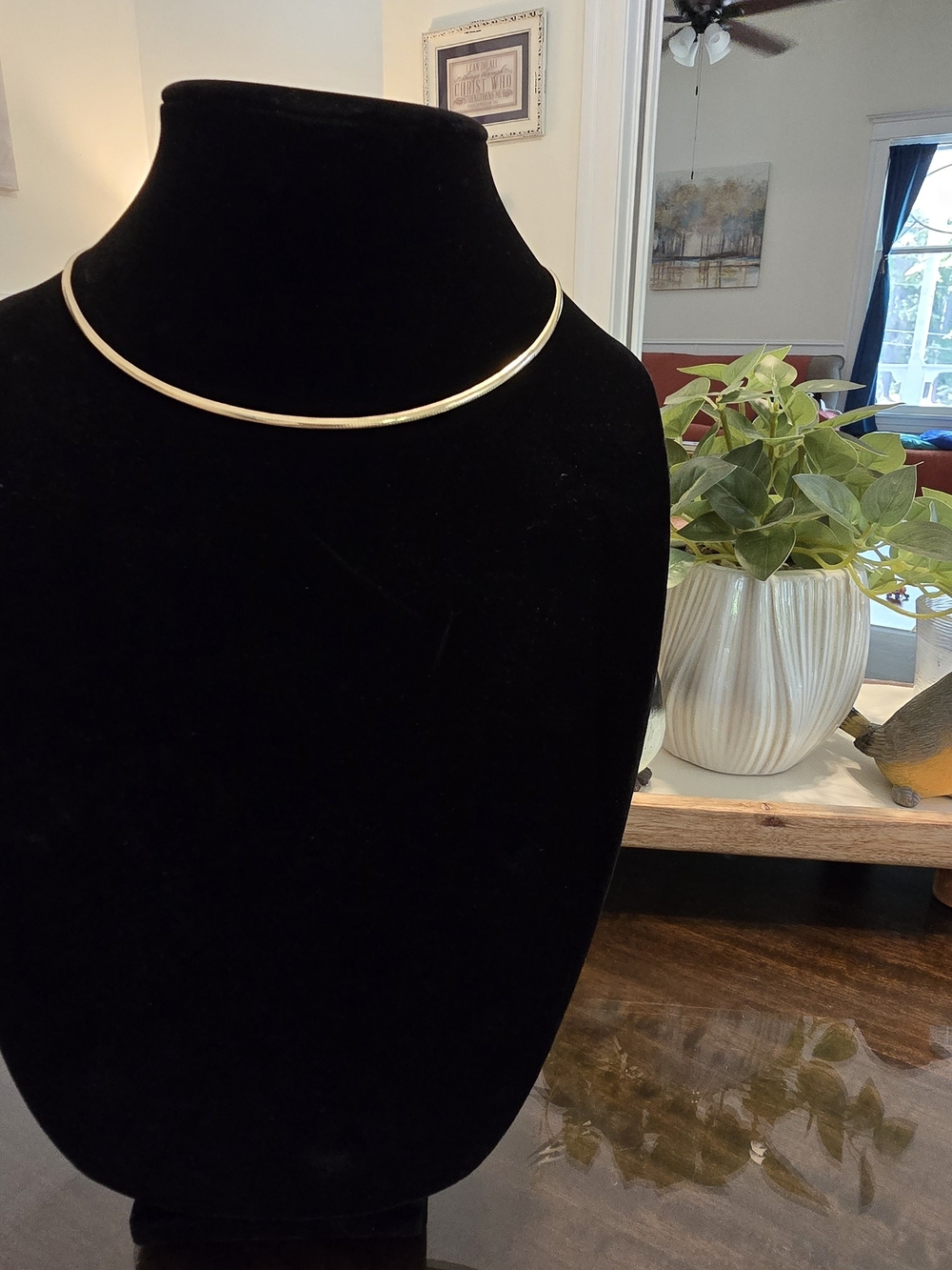 Classic Gold Women’s Herringbone Necklace - Picture 9 of 10